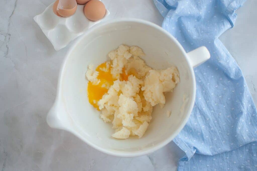Mixing ingredients in a bowl.