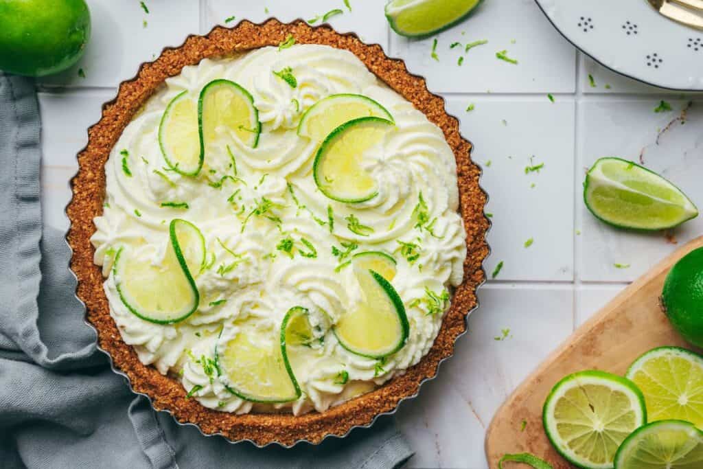 Photo of a delicious Creamy Key Lime Pie with Buttery Graham Cracker Crust.