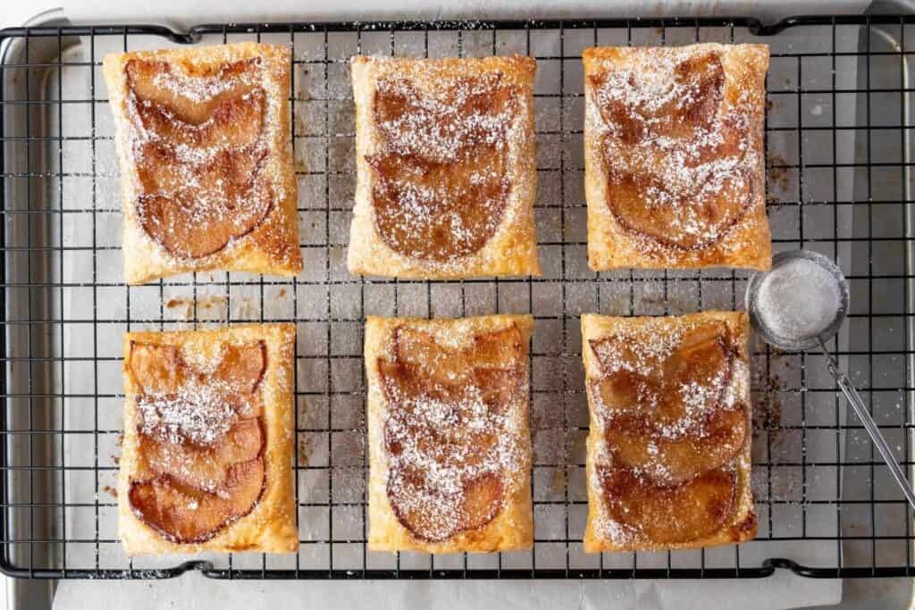 Sweet caramelized pear dessert bars with flaky pastry crust – perfect for dessert lovers.