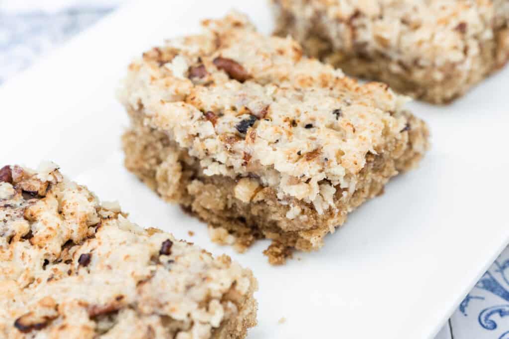 Butterscotch Oatmeal Cookie Bars with Pecans and Chocolate Chips.