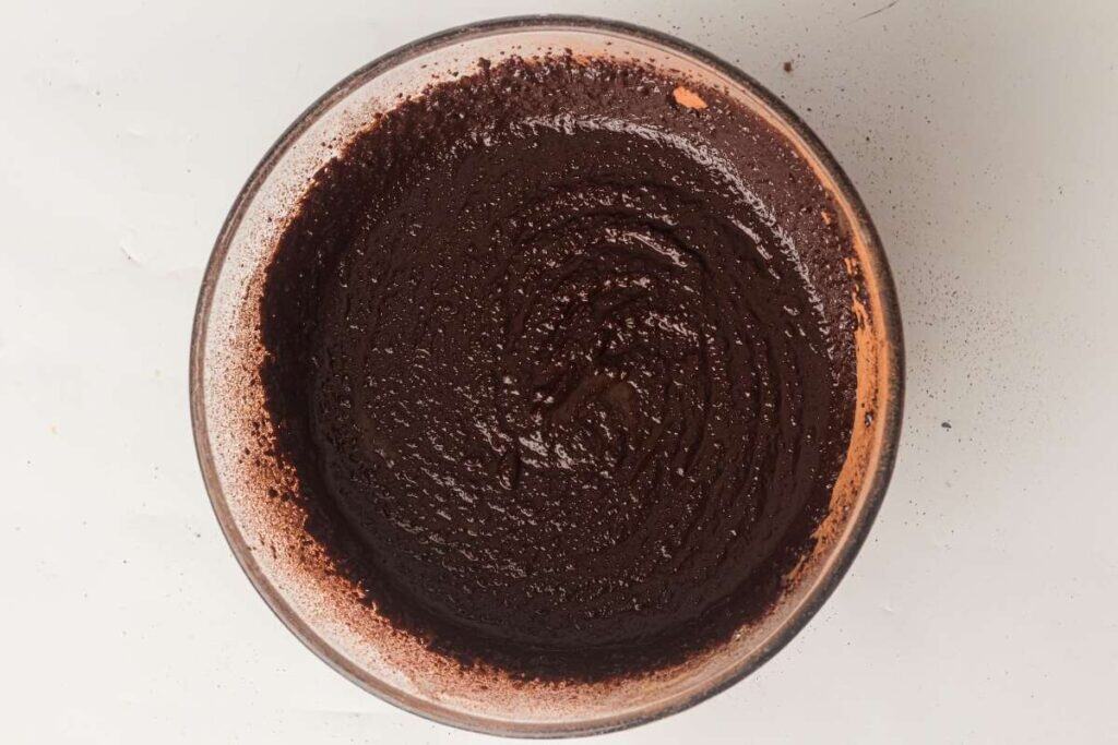 Whisked cocoa powder.