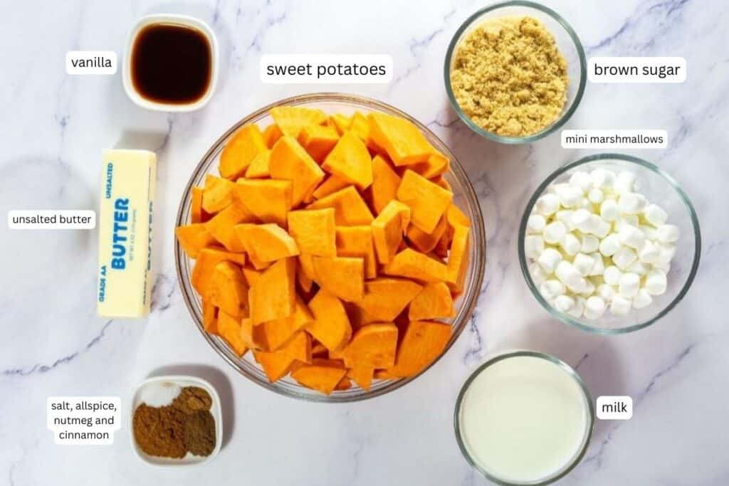 Ingredients for Sweet Potato Casserole