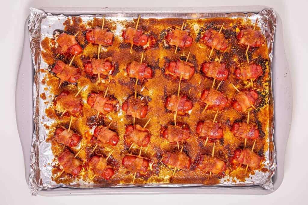 Baked Bacon Wrapped Smokies
