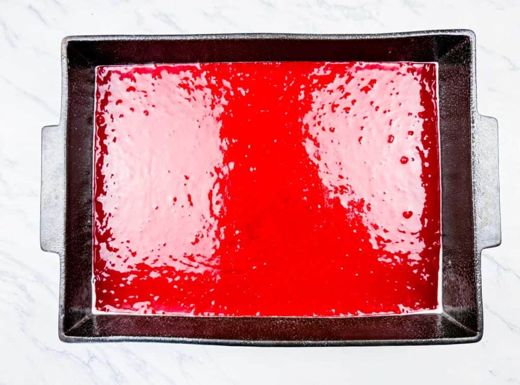 Cake mix ready to be baked.