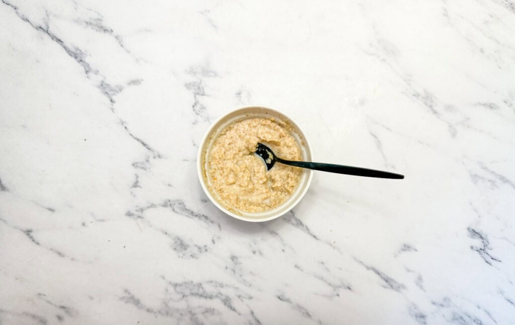 Add the milk and breadcrumbs to a small bowl.