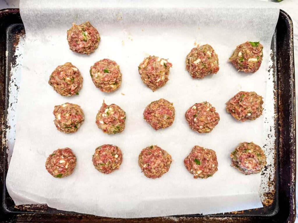 Use a large cookie scoop to portion the mixture into even mounds.