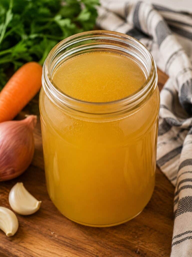 A jar of Chicken broth.